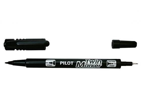 Permanentní popisovač Pilot Twin Marker černý