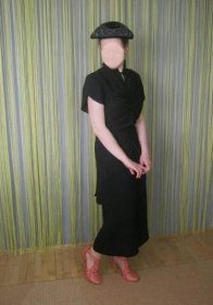 VINGAGE černé šaty 40. léta (velikost M)