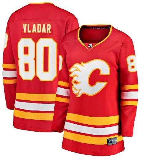 Women's Calgary Flames Daniel Vladar Fanatics Red Home Breakaway Player Jersey