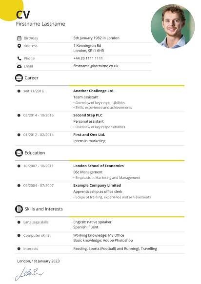 CV template modern and dynamic