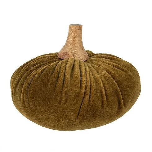 Clayre & Eef 65418 Dekorativní dýně zelená Ø 15x12 cm venkovský styl