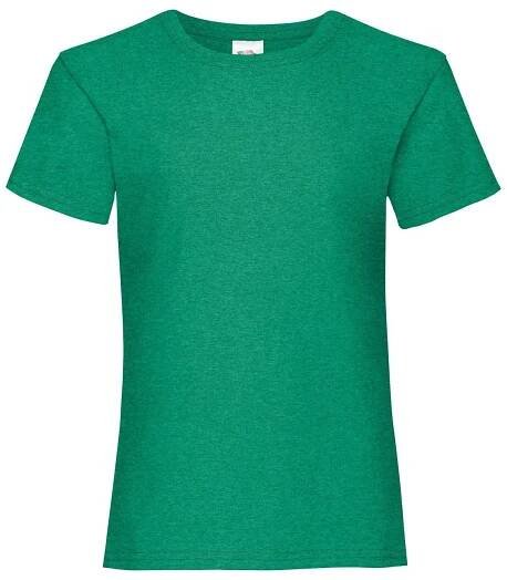 Dětské tričko Fruit of the Loom Girls Valueweight T, Retro Heather Green