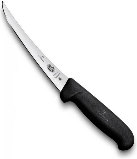 Vykosťovací nůž Victorinox Fibrox 15 cm, pružná, zahnutá a úzká čepel, černý