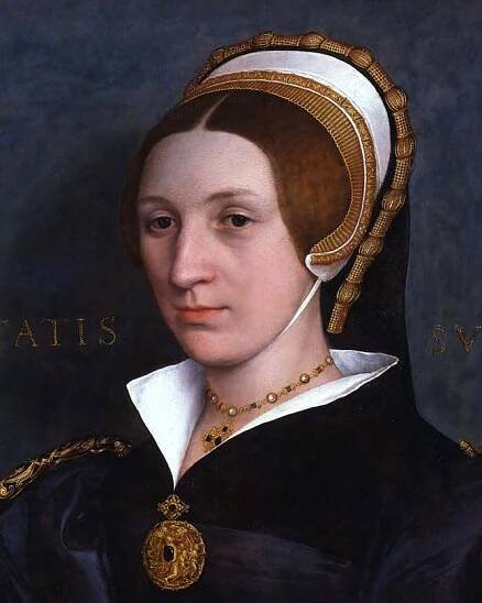 Elizabeth Seymour wearing a French hood. Hans Holbein the Younger, c. 1540