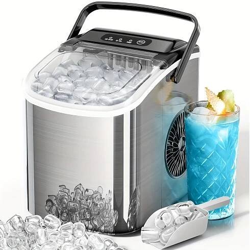 ice maker machine portable self cleaning ice maker   9 ice cubes 26 28   24 hours and 2 sizes of bullet ice in   1 portable 4 liter 6 cans mini refrigerator   of insulation and cooling for homes   offices Product details 11