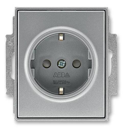 5518E-A03459 36 Zás. jedn. s ochr. kont. (schuko), s clonkami, ocelová, ABB