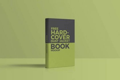 Standing Hardcover Dust Jacket Book Mockup