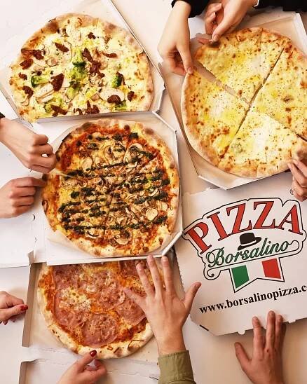 background with pizzas