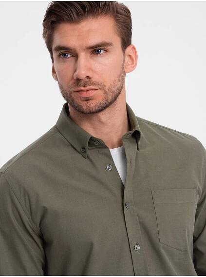 Ombre Clothing Khaki pánská košile Ombre Clothing