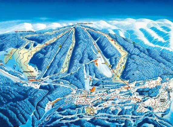 mapa Ski Areál Harrachov - Čertova hora