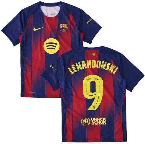 FC Barcelona domácí fotbalový dres 2025-26 pánský - Lewandowski 9 na zádech