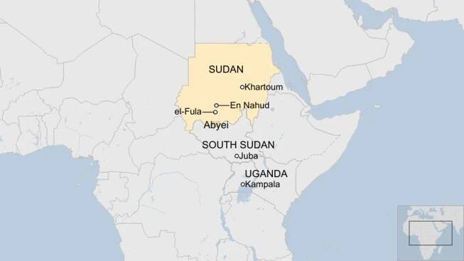 Map: Sudan, South Sudan and Uganda