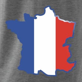 Francouzská vlajka mapa obrys - Heavy new - triko pánské