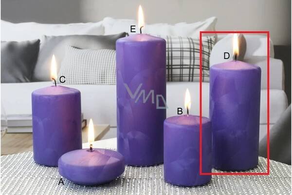 Lima Ice candle purple cylinder 60 x 120 mm 1 piece - VMD parfumerie - drogerie