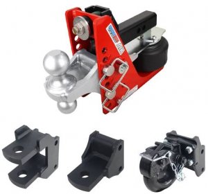 Shocker 12K Air Bumper Hitch Farm Mount Towing Kit with Pintle Hook, Clevis Pin, Standard Drawbar and Silver Combo Ball Mount