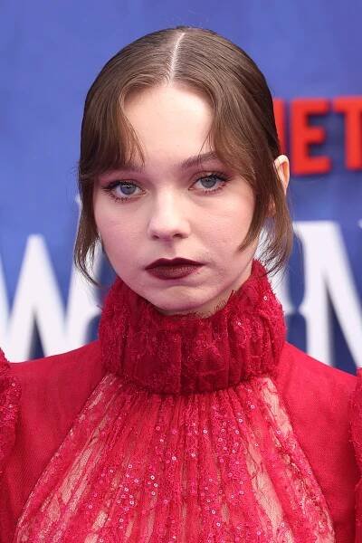 LONDON, ENGLAND - JULY 30: Emma Myers attends the "Wednesday" Season 2, Part 1 Global Premiere at Central Hall, Westminster on July 30, 2025 in London, England. (Photo by Lia Toby/Getty Images)