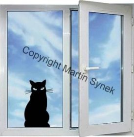 samolepka na okno - kočka silueta