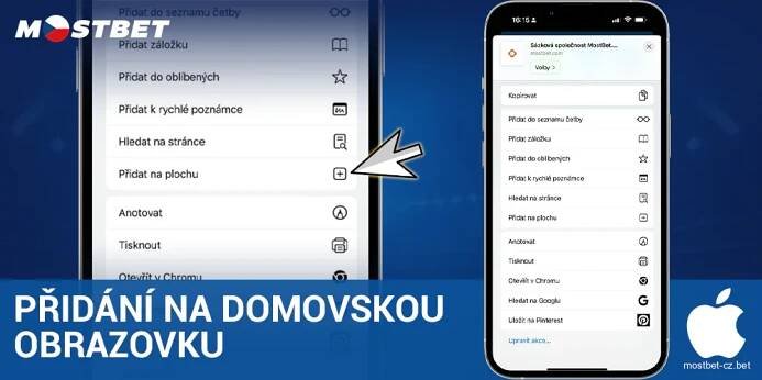 Klikněte na tlačítko pro instalaci aplikace Mostbet Česká republika