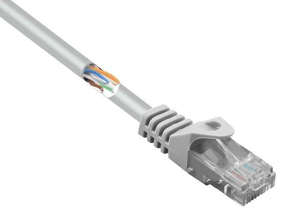 Renkforce RF-5047508 RJ45 síťové kabely, propojovací kabely CAT 5e U/UTP 0.50 m šedá s ochranou 1 ks