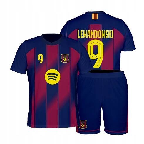 LEWANDOWSKI Barcelona FOTBALOVÉ OBLEČENÍ Komplet TRIČKO + KRAŤASY 134