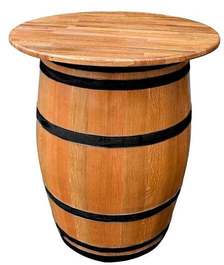 Stôl zo suda (čierne obruče)