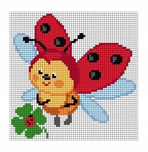 Kanva s potiskem pro vyšívání a vyšívání pro děti beruška 1024 15x15 cm