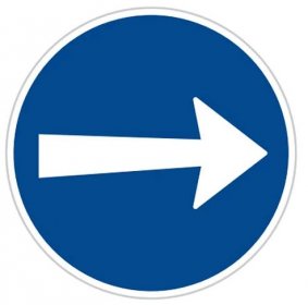 Dopravní značka Přikázaný směr jízdy zde vpravo - C3a - KOPEČNÝ-K+K s.r.o.
