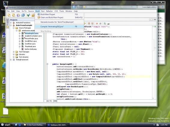 Screenshots of the NetBeans IDE in action 