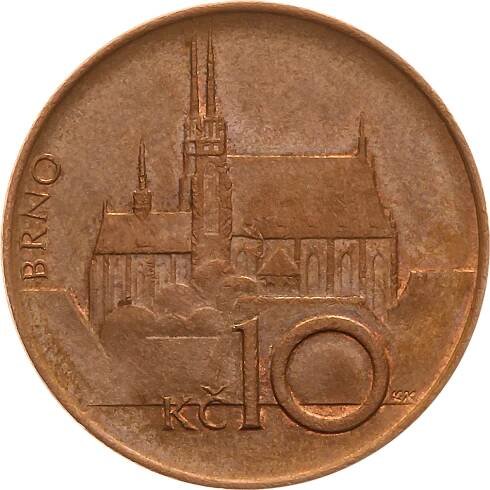 10 korun 1993 - varianta malé Kč -