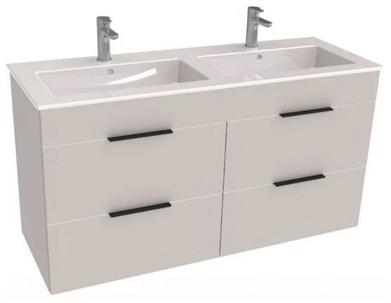 JIKA Cube skříňka 4zás+umyv.120 bílá, úchytky antracit H4536621763001