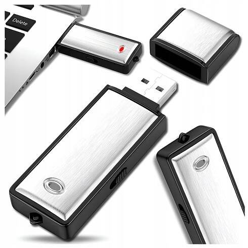 MINI ŠPIONÁŽNÍ DIKTAFON FLASH DISK 16 GB ODPOSLECH ŠTĚNICE DETEKCE HLASU