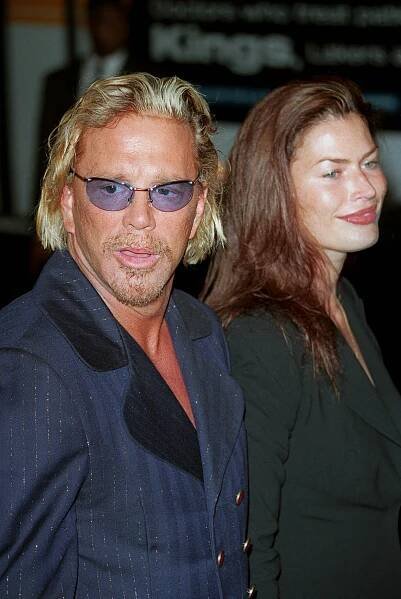 Mickey Rourke and Carre Otis at a premiere.