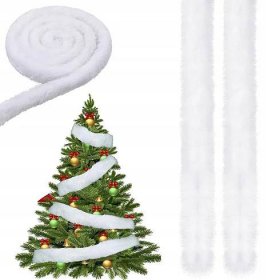 Vánoční umělá stuha vánoční stromeček vinutí girlanda bílá umělá stuha vánoční