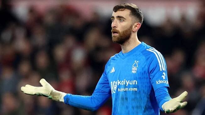 Nottingham Forest goalkeeper Matt Turner, whose club also faces charges. Pic: Reuters/Phil Noble