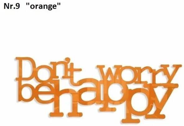 Don't worry be happy dekorace na zeď Tmavě modrá
