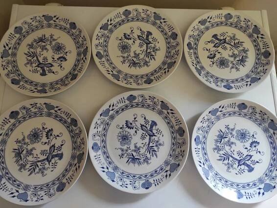 6x velký plytký talíř HENRIETA - CIBULOVÝ PORCELÁN - Starožitnosti a umění