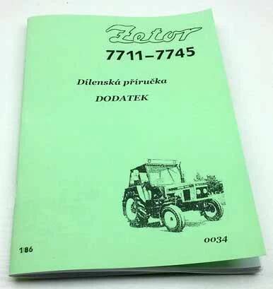 Zetor 7711 - 7745 Dílenská příručka - Dodatek z roku 1986 . Reprint.