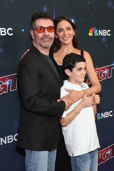 Simon Cowell and Lauren Silverman with Eric Cowell at 