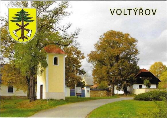 obec Voltýřov (okr. Příbram) - celkový pohled, erb