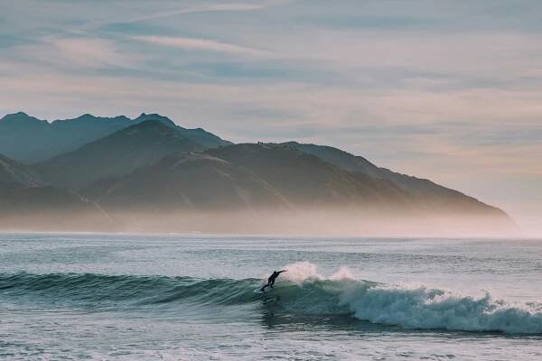 person surfing on body of water