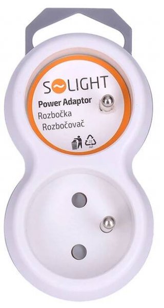 Rozbočka Solight 2X 10A, BÍLÁ-ŠEDÁ | R+F B2B