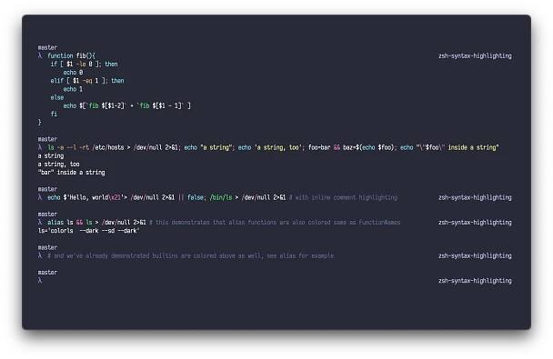 zsh-syntax-highlighting - Theme Preview