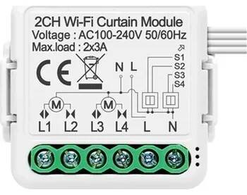 Wifi vypínač žaluzie rolety závěsy Tuya relé 2 kanály