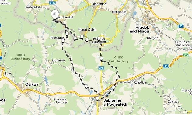 Turistické trasy – Zámek Lemberk
