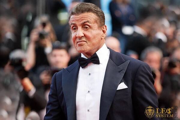 The piercing look of the great American actor Sylvester Stallone