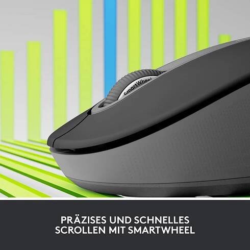 Logitech Signature M650 L optická myš, přenos bezdrátový, Bluetooth®, 5 tlačítko, 4000 dpi, grafitová