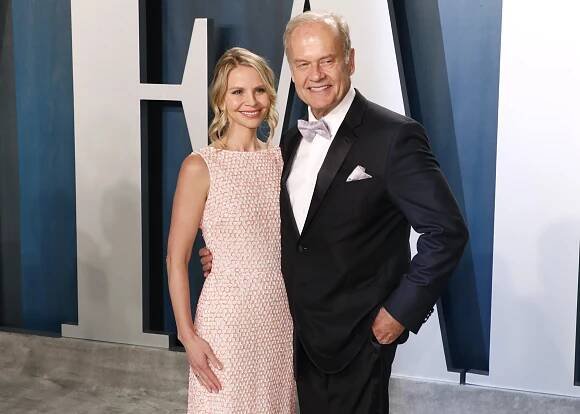 Kayte Walsh and Kelsey Grammer attend the Vanity Fair Oscar Party.