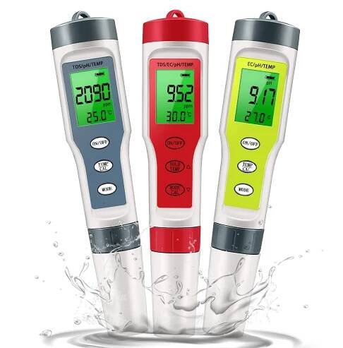 4 in 1 handheld water quality test pen ph ec tds temp tester with backlight usb rechargeable digital meter for home drinking water pools aquariums multi purpose use pool water testing compact tester reliable performance ec tester pool maintenance
