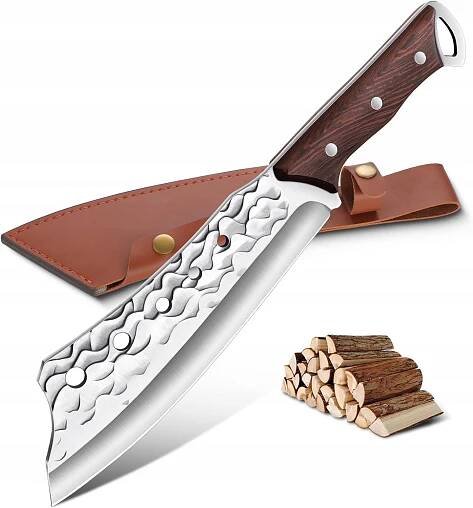 Nůž mačeta Moontay z nerezové oceli 440C bushcraft s dřevěnou rukojetí