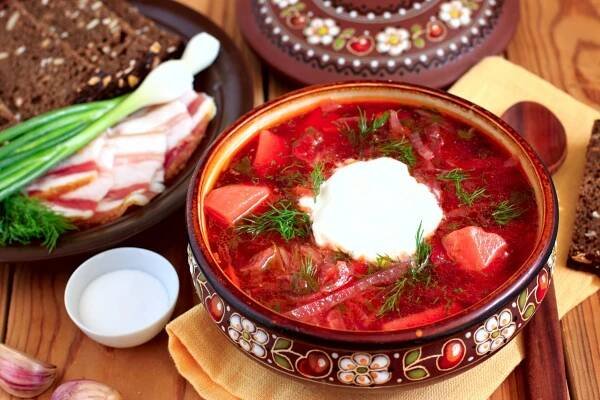 Ukrajinská polévka boršč — Stock obrázek